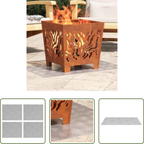 vidaXL Aluminio -  Peldaño Rectangular 4 pcs Plateado 50 x 40 cm Aluminio