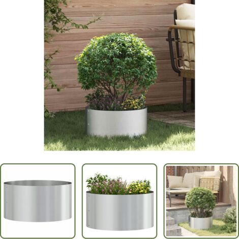 vidaXL Anello in acciaio -  Anello per vaso Argento 40 x 40 x 20 cm Acciaio zincato