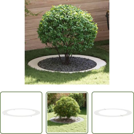 vidaXL Anello per albero piatto -  adatto per Anello d'Albero Piatto Bianco Ø90 / 120 cm Acciaio