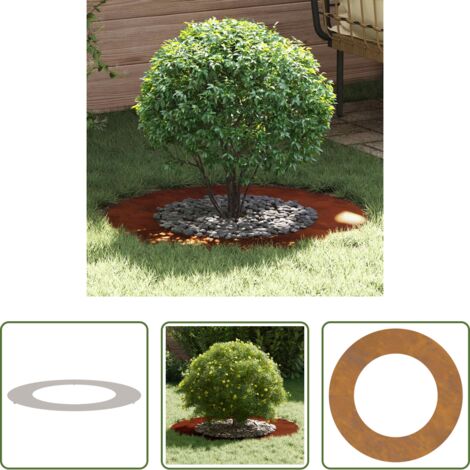 vidaXL Anillo para árboles plano -  adecuado para Anillo de Árbol Plano Marrón Ø50 / 80 cm