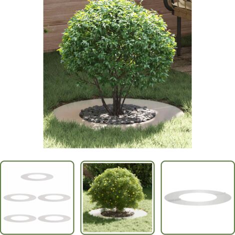 vidaXL Anillos para árboles -  adecuado para Anillos de Árbol Plano 5 pcs Plateado Ø40 / 70 cm