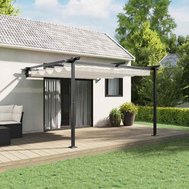 Vidaxl - Wall Mounted Gazebo Cream Steel