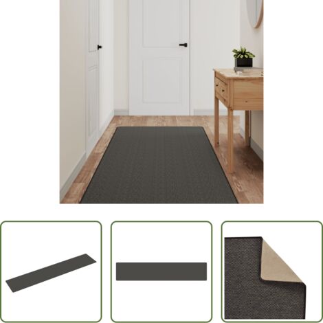 vidaXL Anthrazit -  Teppichläufer Sisal-Optik Anthrazit 80x400 cm