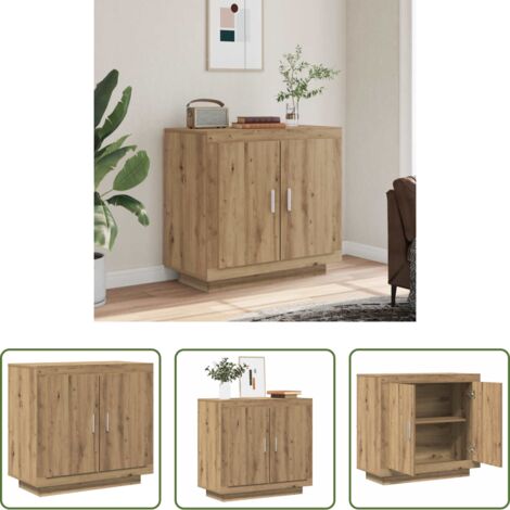 vidaXL Aparador artesanal - Aparador madera contrachapada roble artisian 80x40x75 cm