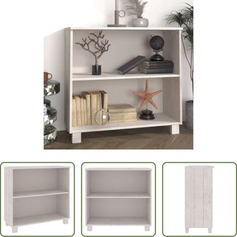 vidaXL Aparador blanco -  Aparador HAMAR madera maciza de pino blanca 85x35x80 cm