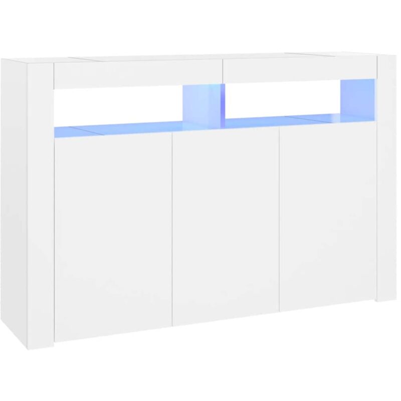 

Vidaxl - Aparador con luces LED blanco 115,5x30x75 cm - Blanco