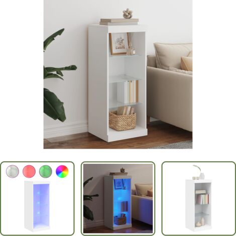 vidaXL Aparador con luz RGB -  Aparador con luces LED blanco 41x37x100 cm
