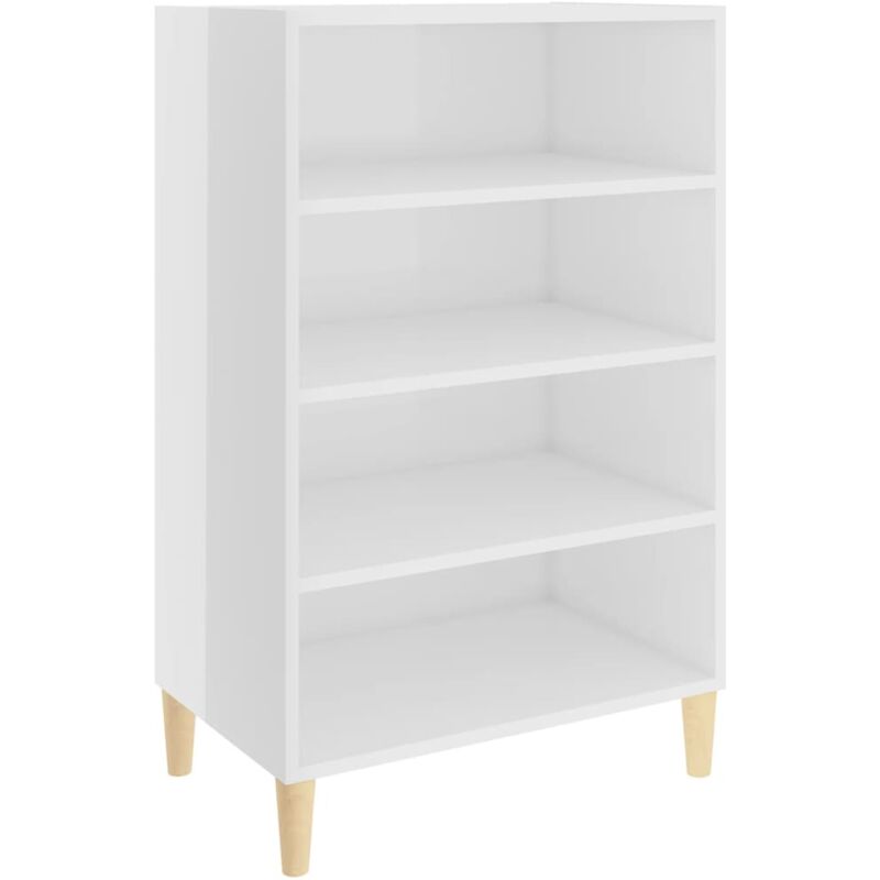 

vidaXL Aparador de aglomerado 57x35x90 cm blanco brillante - Blanco
