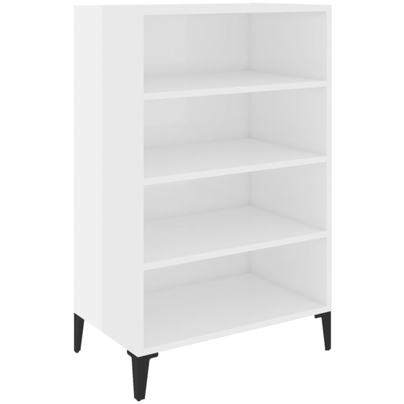 

vidaXL Aparador de aglomerado 57x35x90 cm blanco brillante - Blanco