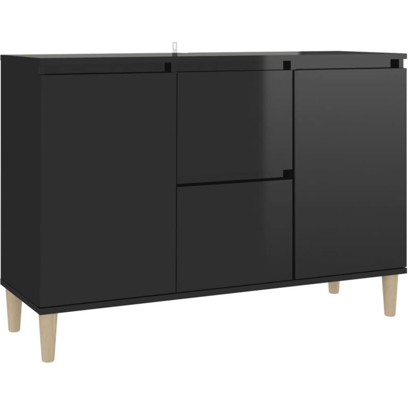 

vidaXL Aparador de aglomerado 103,5x35x70 cm negro brillante - Negro