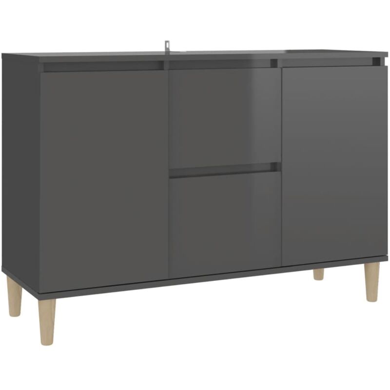 

vidaXL Aparador de aglomerado 103,5x35x70 cm gris brillante - Gris