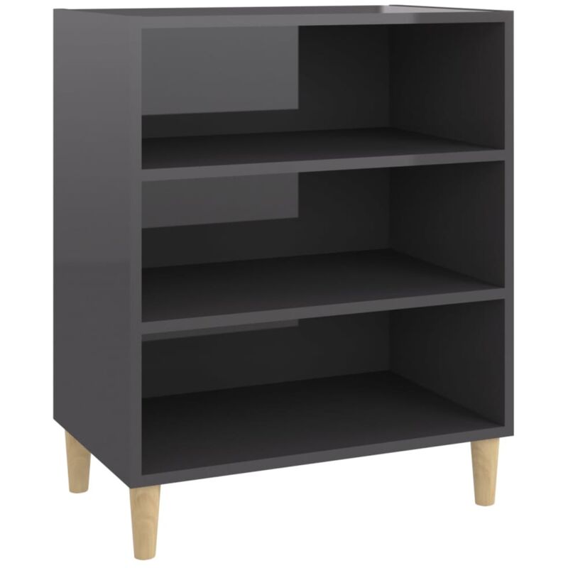 

vidaXL Aparador de aglomerado 57x35x70 cm gris brillante - Gris