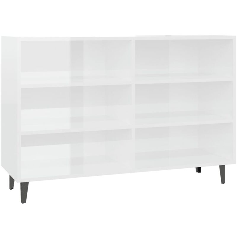 

vidaXL Aparador de aglomerado 103,5x35x70 cm blanco brillante - Blanco