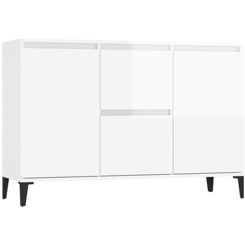 

vidaXL Aparador de aglomerado 104x35x70 cm blanco brillante - Blanco
