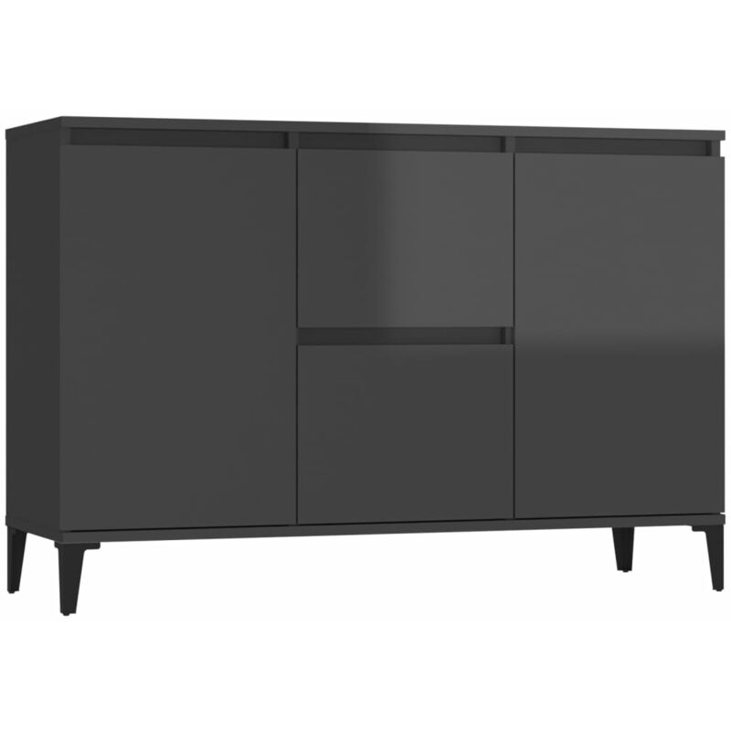 

vidaXL Aparador de aglomerado 104x35x70 cm gris brillante - Gris