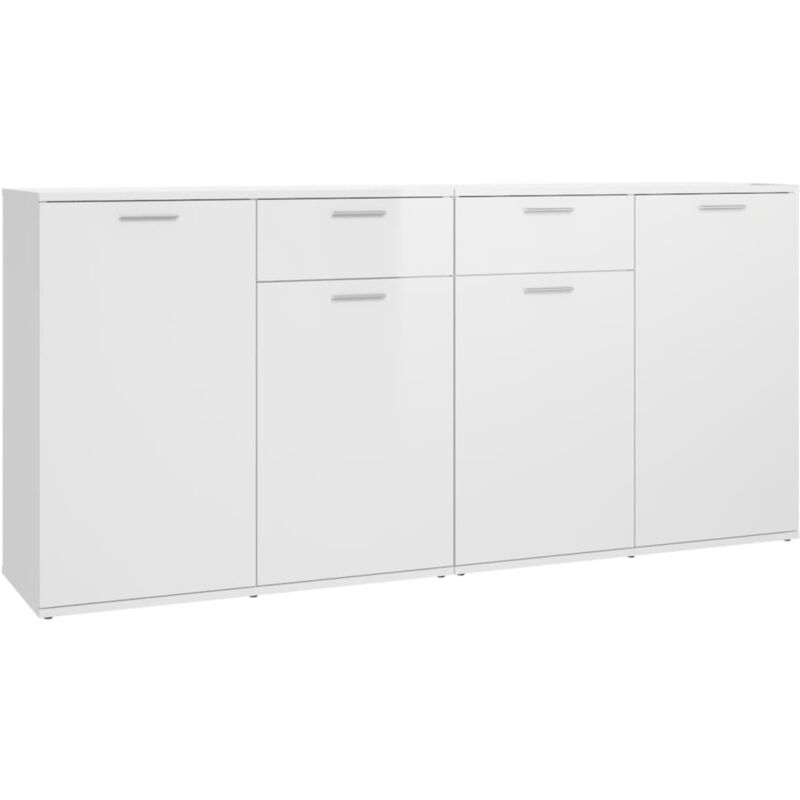 

Aparador de aglomerado blanco brillante 160x36x75 cm - Blanco - Vidaxl