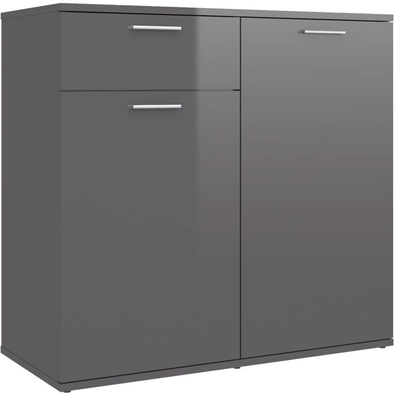 

Aparador de aglomerado gris brillante 80x36x75 cm - Gris - Vidaxl