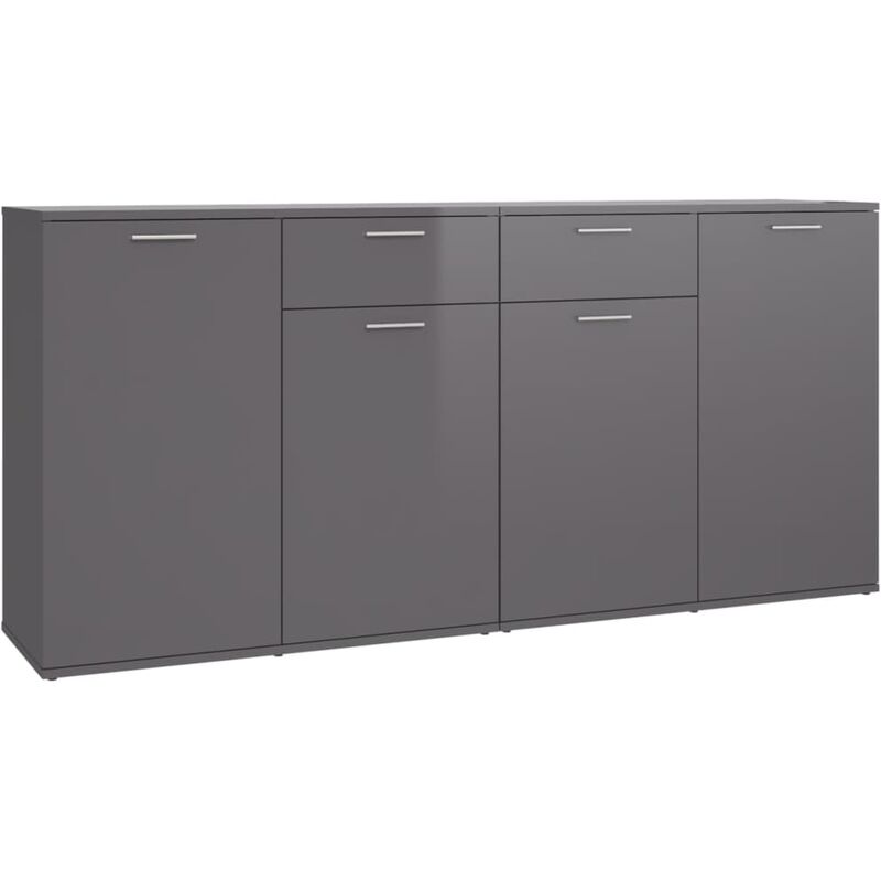 

Aparador de aglomerado gris brillante 160x36x75 cm - Gris - Vidaxl