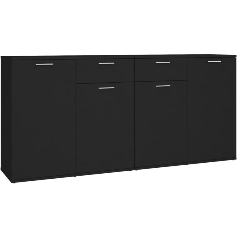 

Aparador de aglomerado negro 160x36x75 cm - Negro - Vidaxl