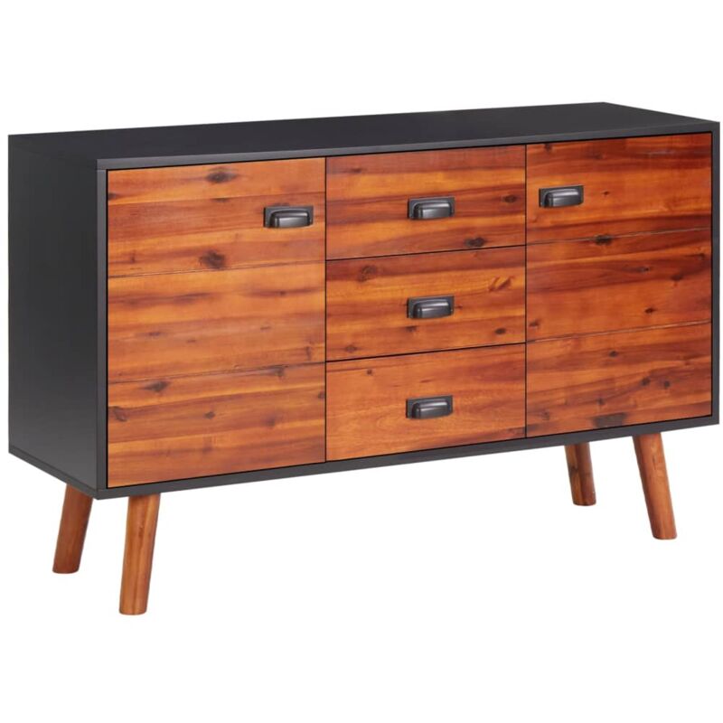 

vidaXL Aparador de madera maciza de acacia y MDF 110x35x70 cm - Marrón