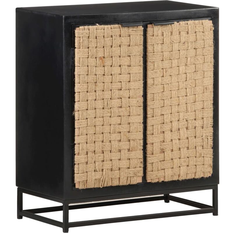 

vidaXL Aparador de madera maciza de mango 60x35x70 cm - Negro