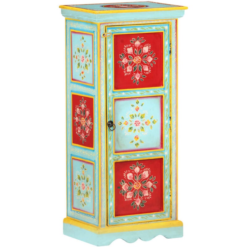 

vidaXL Aparador de madera maciza de mango pintada a mano 40x30x90 cm - Multicolor