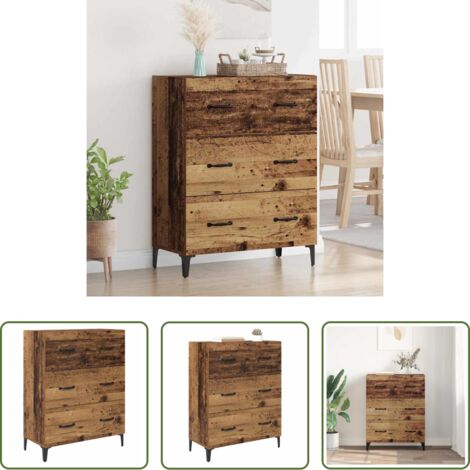vidaXL Aparador de madera -  Vitrina con cajón Madera vieja 69,5 x 34 x 90 cm