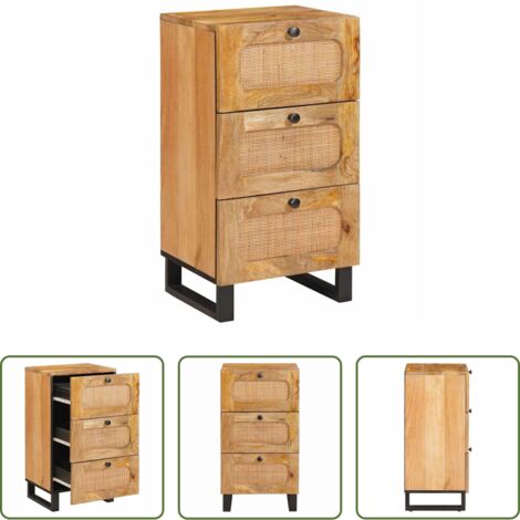 vidaXL Aparador de mango -  Aparador Marrón 40 x 33 x 75 cm Madera de mango maciza