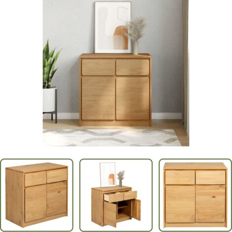 vidaXL Aparador de pino -  Aparador SAUDA madera maciza pino roble 80x43x75,5 cm