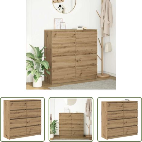 vidaXL Aparador de roble -  Aparador Artisan Roble 100x35x99 cm Madera de ingeniería