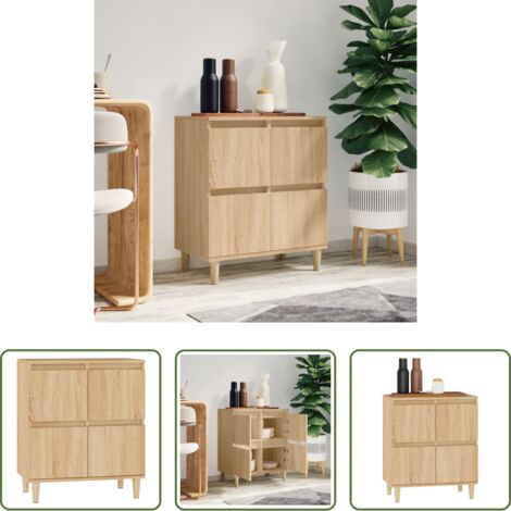 vidaXL Aparador de roble Sonoma -  Aparador de madera contrachapada roble Sonoma 60x35x70 cm