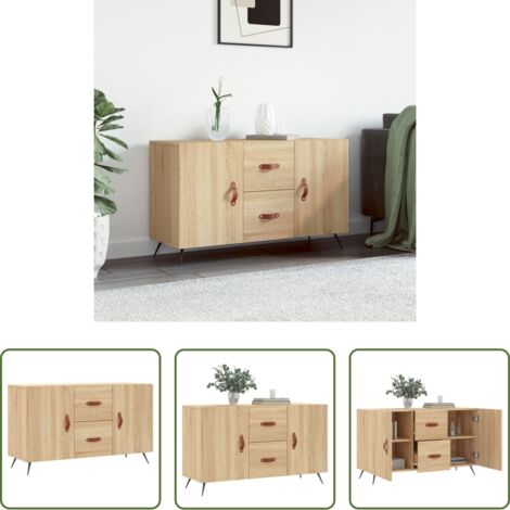 vidaXL Aparador de roble Sonoma -  Aparador de madera de ingeniería roble Sonoma 100x36x60 cm