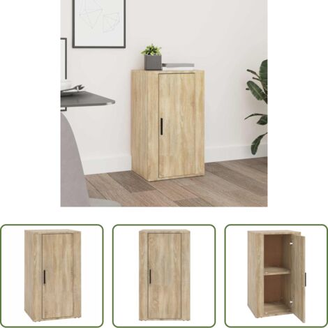 vidaXL Aparador de roble Sonoma -  Aparador madera contrachapada color roble Sonoma 40x33x70 cm