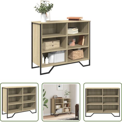 vidaXL Aparador de roble Sonoma -  Aparador madera de ingeniería roble Sonoma 91x35,5x74,5 cm