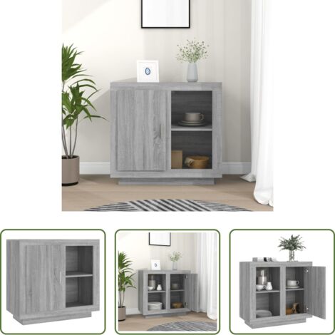 vidaXL Aparador decorativo -  Aparador color gris Sonoma 80x40x75 cm