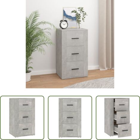 vidaXL Aparador gris hormigón -  Aparador de madera contrachapada gris hormigón 40x33x70 cm