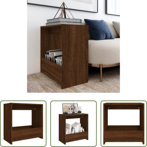 vidaXL Aparador -  Mesa auxiliar madera contrachapada roble marrón 50x26x50 cm