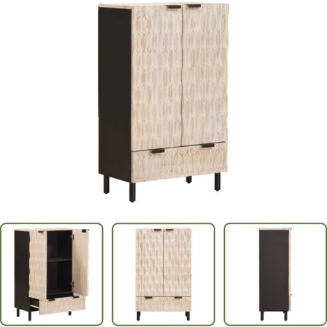 vidaXL Aparador moderno -  Aparador alto con cajón Acabado de Lavado 60 x 33 x 100 cm