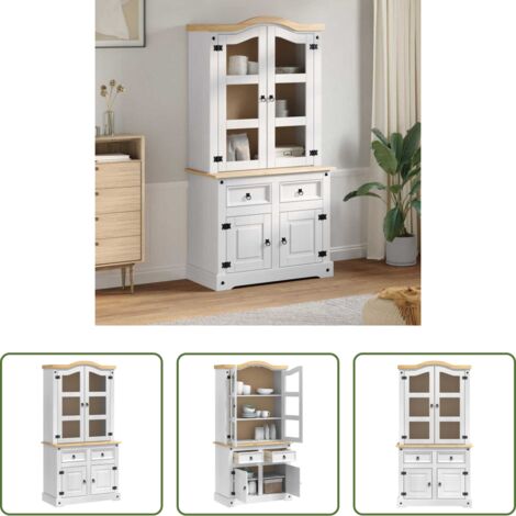 vidaXL Aparador moderno -  Aparador Corona 100 x 48,5 x 179 cm Madera de pino macizo