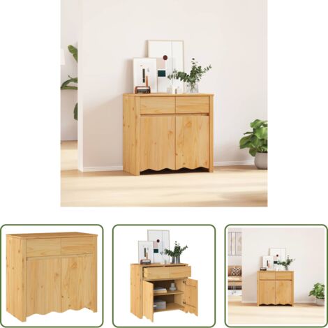 vidaXL Aparador moderno -  Aparador Drammen Roble 79 x 43 x 75.5 cm Madera maciza de Pino