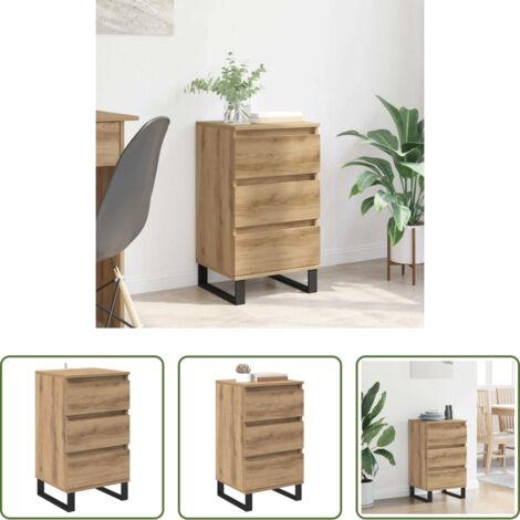 vidaXL Aparador moderno -  Vitrina con cajón Roble artisan Madera contrachapada