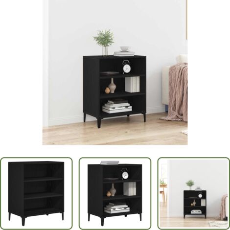 vidaXL Aparador moderno -  Vitrina Roble Negro 57 x 35 x 70 cm Madera contrachapada