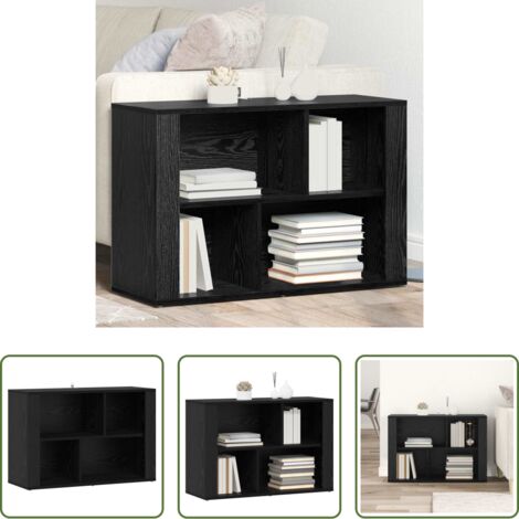 vidaXL Aparador rústico -  Vitrina Roble Negro 80 x 30 x 53 cm Madera contrachapada