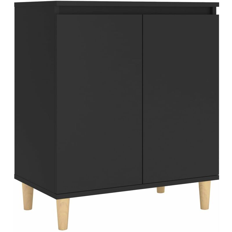 

Aparador con patas madera maciza 60x35x70 cm aglomerado negro - Negro - Vidaxl