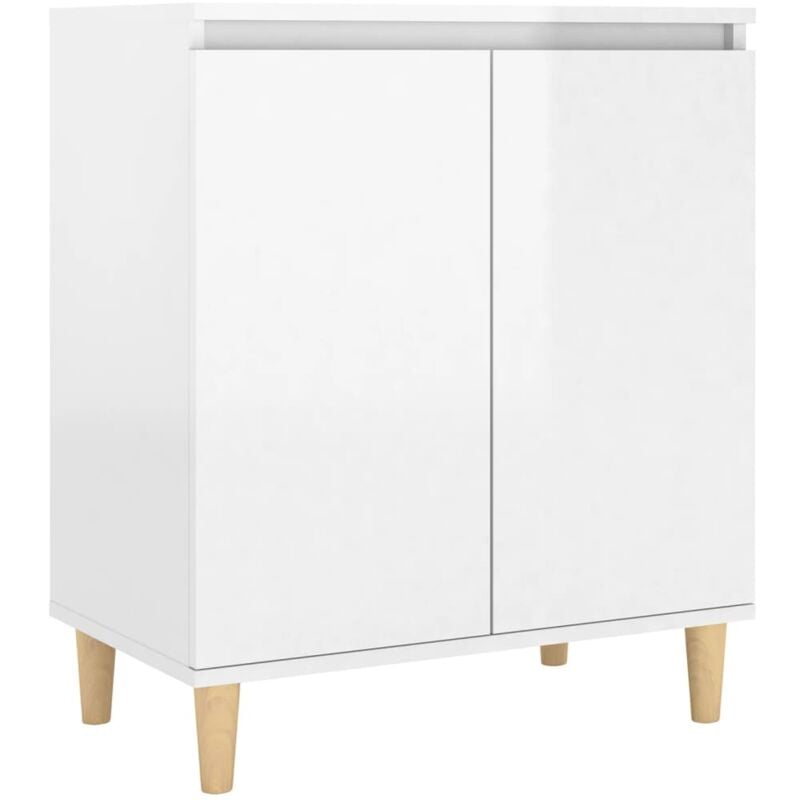 

Aparador con patas madera maciza 60x35x70 cm blanco brillante - Blanco - Vidaxl