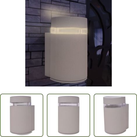 vidaXL Aplique de pared aluminio -  Aplique de pared de exterior semicilíndrico gris aluminio