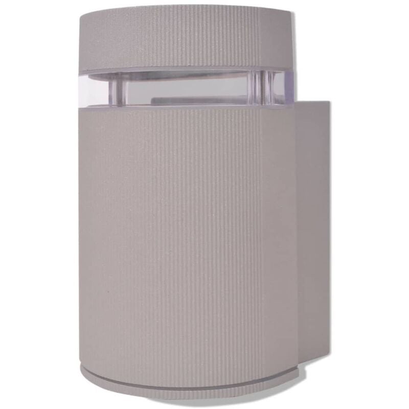 

vidaXL Aplique de pared de exterior semicilíndrico gris aluminio - Gris