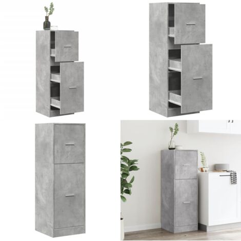 vidaXL Apothekerschrank Betongrau 40x41x118 cm Holzwerkstoff