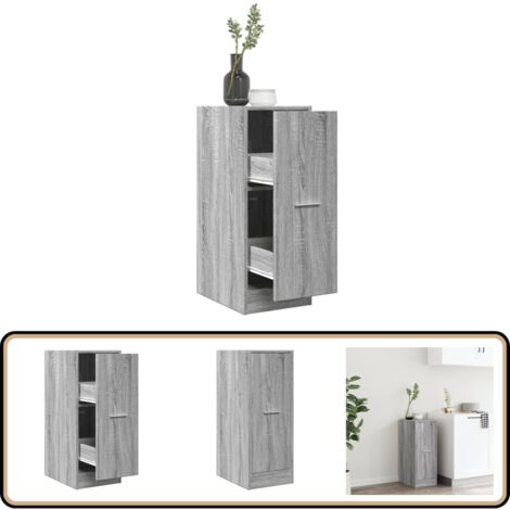 vidaXL Apothekerschrank Grau Sonoma 30x41x77,5 cm Holzwerkstoff