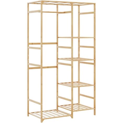 vidaXL Appendiabiti con Ripiani 100x50x184,5 cm in Bambù
